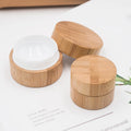 Free logo Custom Bamboo PP Plastic Bottles Travel Face Cream Lotion Pot Cosmetic Jar Bottle Facial Cream Jars Bamboo Bottle
