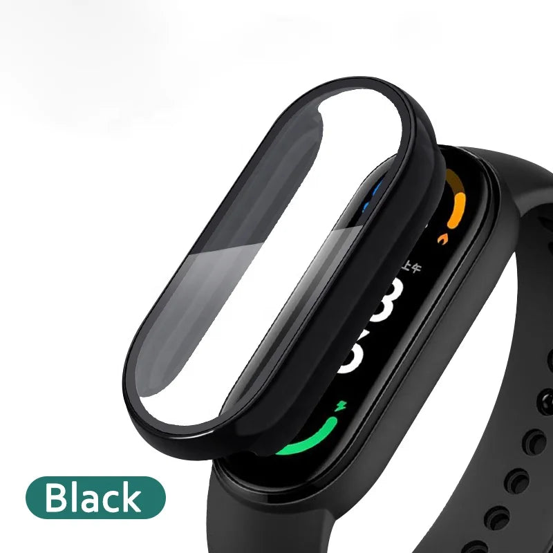 10D Film Full Glass Case Protector Cover for Xiaomi Mi Band 7 5 6 4 Screen With Watch Band Accessories 3D Hot Bending Film