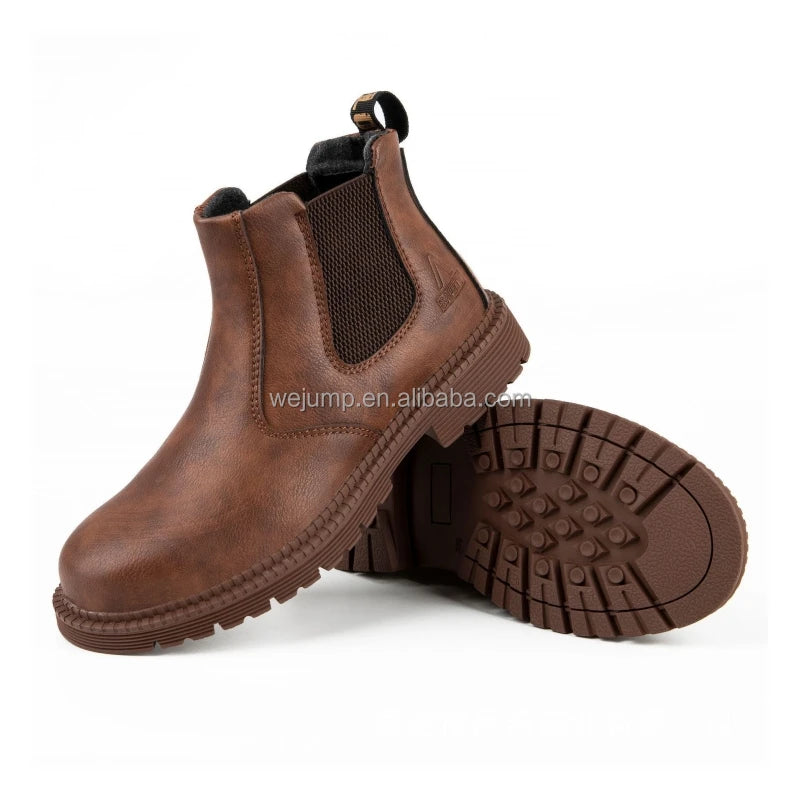Wejump Hot Selling Cheap Mens High Top Safety Shoes Indestructible Steel Toe Work Boots Waterproof Boots  Safety Shoes