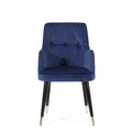 Italian Luxury Fox Dining Chair Modern Black Velvet Metal Frame Removable Cover Cooling Home Office Park Kitchen Dining Room