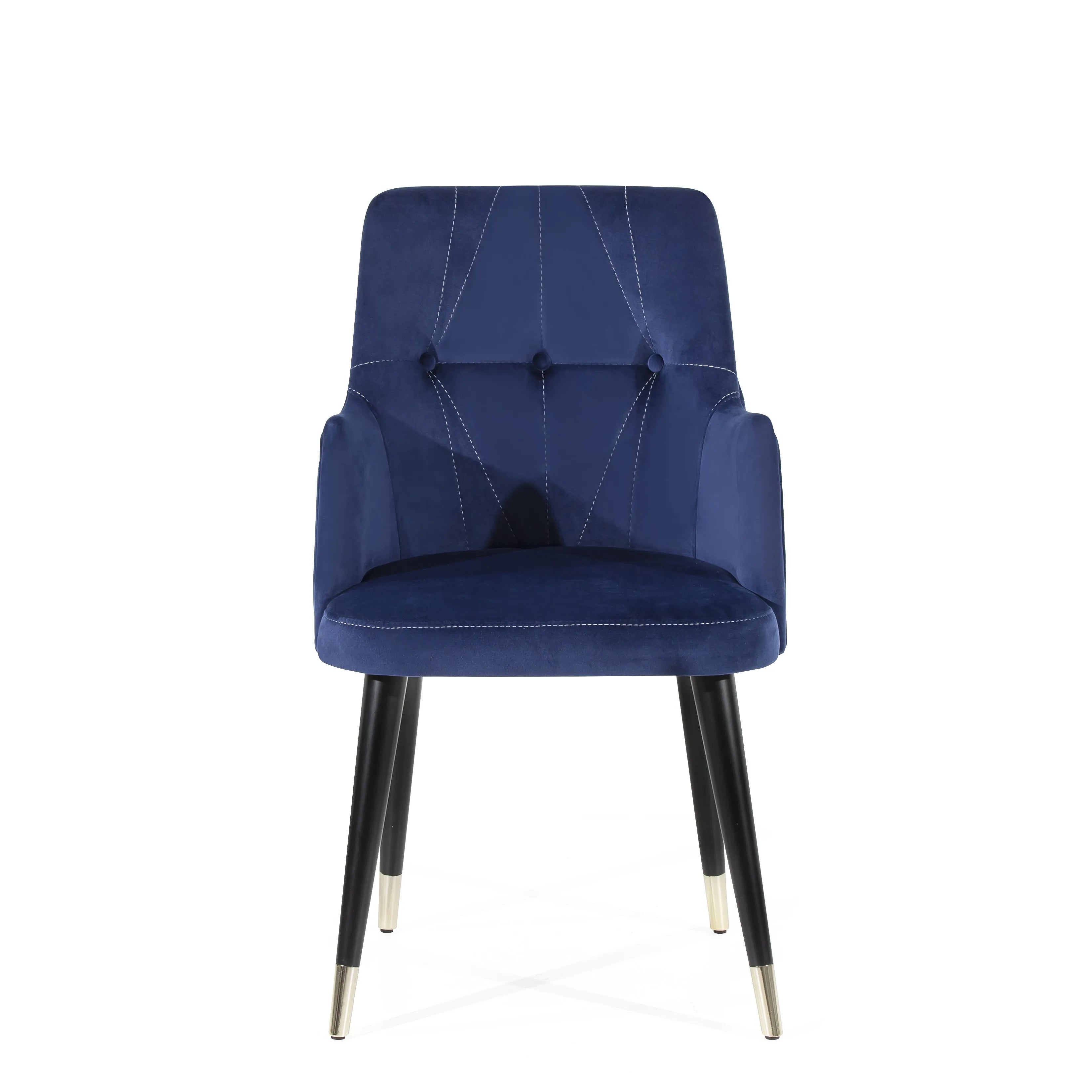 Italian Luxury Fox Dining Chair Modern Black Velvet Metal Frame Removable Cover Cooling Home Office Park Kitchen Dining Room