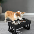 Durable Premium Quality Portable 2 1 Elevated Pet Bowl Adjustable Height Stainless Steel Slow Feeder No Spill Double Feeding MegaBDM
