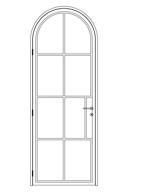 Arch Steel Wrought Iron French Door Sound Insulation Tempered Glass Customized Size Swing Doors for Interior/Outdoor Use Living