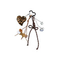 Mengda New Bow Leather Love Ball Alloy Hundred Hitchhiker Keychain Decorative Bag Personality Hanging Ornaments