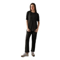 Women's Ribbed wear Set Short Sleeve T Shirt with Wide Leg Pants Two Piece Casual Outfit Elastic Waist  Suit