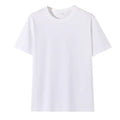Oem customized180g combed milk polyester straight shoulder and sleeve loose team short sleeved men's t shirt