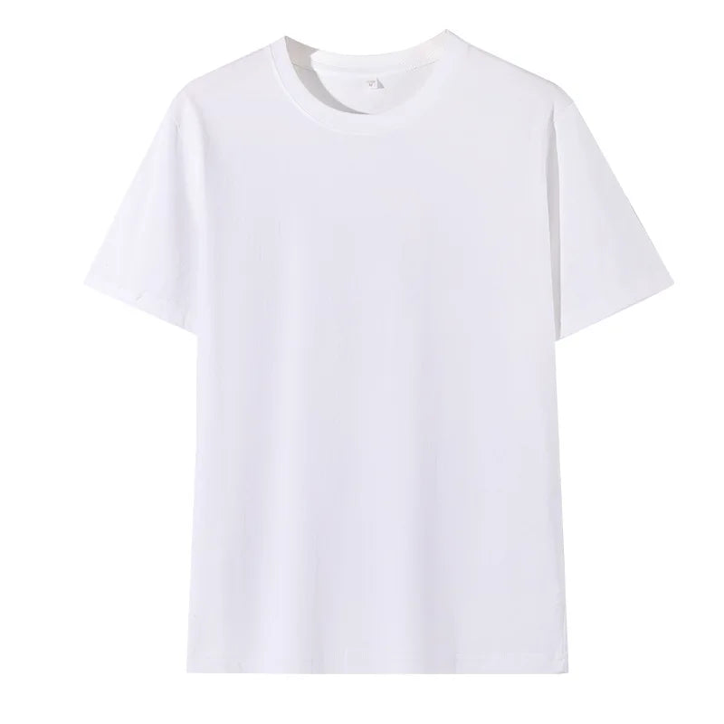 Oem customized180g combed milk polyester straight shoulder and sleeve loose team short sleeved men's t shirt