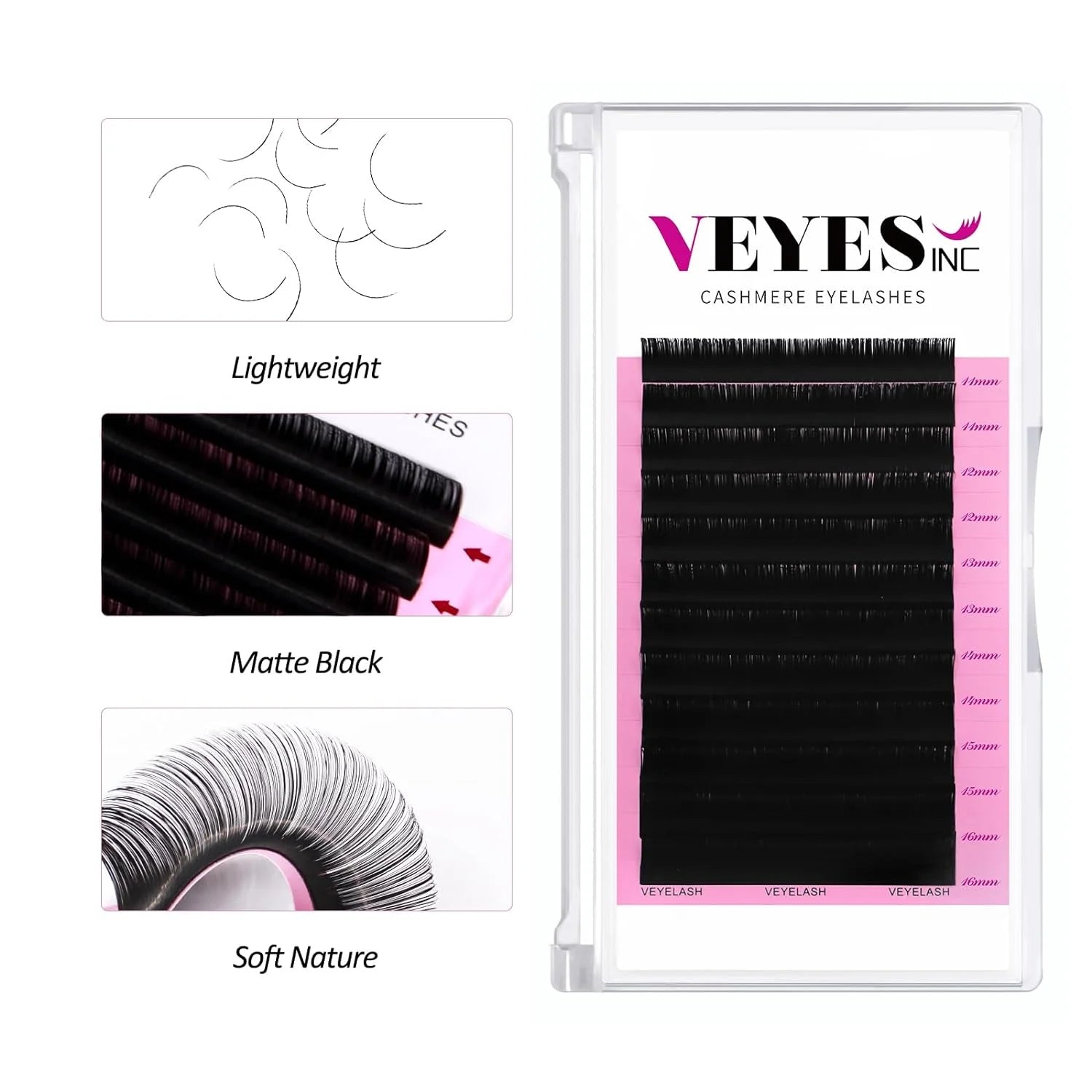 For Jet Black Velvet Lash Trays 6-25mm Wholesale Faux Mink Handmade Eyelash Extensions 0.07 CC D D Cruelty-Free Korea PBT