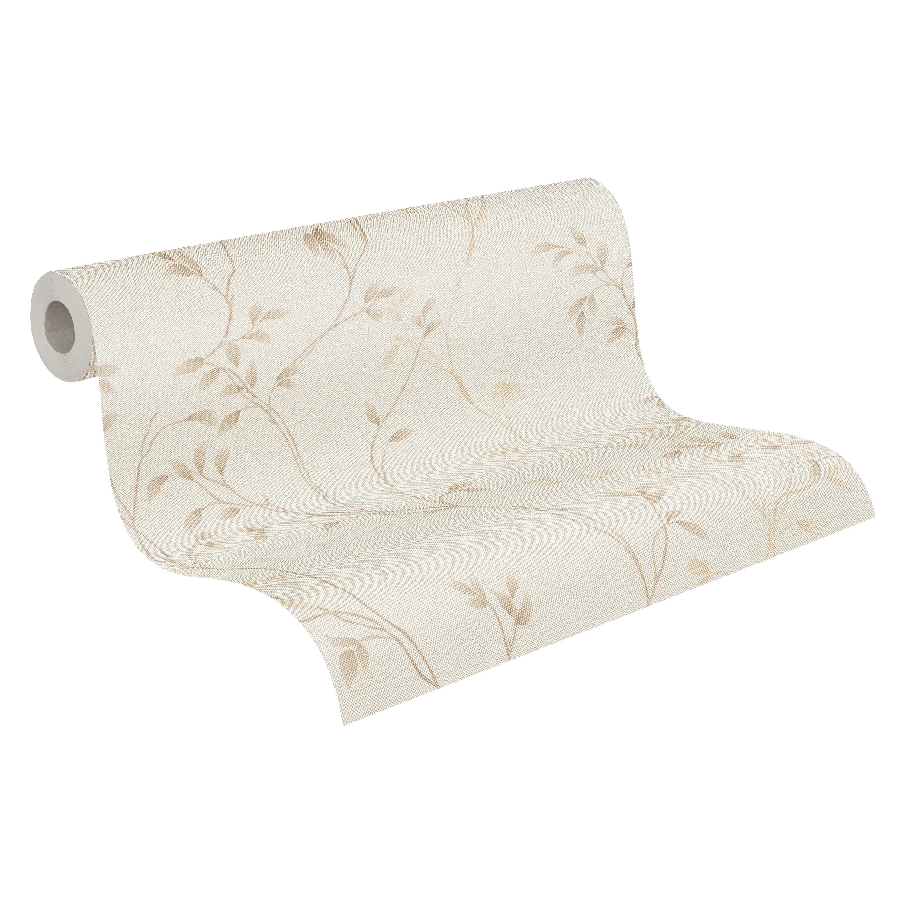 Made in Germany - Wallpaper rolls Leaf Tendril Beige Cream Brown - Non Woven - Wallpaper Floral for Walls - 1005 x 053 m