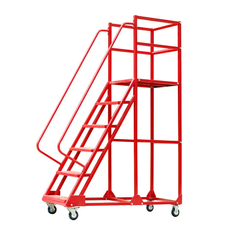 Warehouse Safety Platform Ladder-Cold Rolled Steel Folding Combination Ladders 300kg Capacity