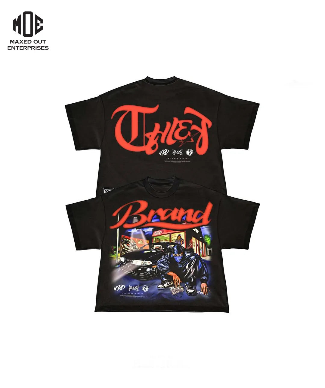 Heavyweight Cotton/Polyester O-Neck Loose Fit Long Drop Shoulder Boxy Silk Screen Printed Men's T-shirts Custom Logo Streetwear