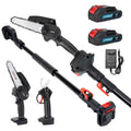 Cordless Battery-Powered Telescopic Pole Pruner Shear Chainsaw Stainless Steel Blade 25-30mm Cutting Diameter Long Reach