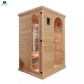 Solid Wood Portable Indoor Dry Steam Sauna Cabin Tempered Glass Door Modern Design Electric Computer Control Panel Infrared