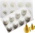 8 Cavity 3D Pear Shaped Chocolate Mousse Molds Silicone Bakeware Mousse Mold  Soap Candle Mold Cake Decorating Tools