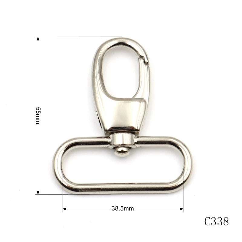 High Quality Metal Adjustable Hook Buckle Free Sample Verified Supplier 50mm Length Spring Snap Hook Swivel Carabiner Hook 38mm
