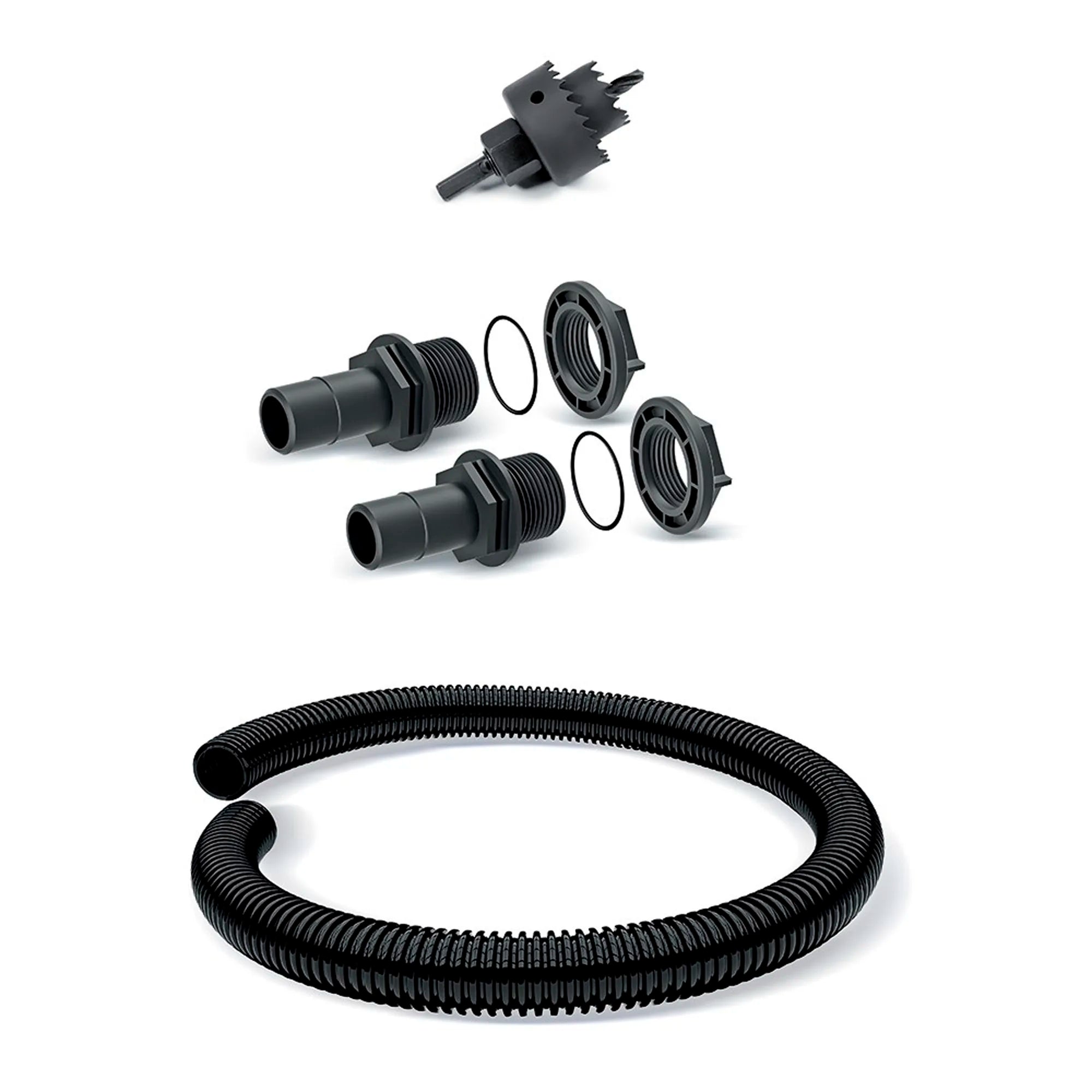 Accessory set for rainwater tanks/barrels (5 pieces) ICANSET 8 dimensions (mm) 300x50x370