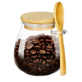 Customized Eco-friendly Glass Jar Food Storage Container Bamboo Lid Spoon 301-400ml Capacity Asian Zen Style Refillable for