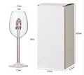 Chien Keng Premium Lead-Free Crystal Wine Glasses 300ml Flute Reusable Wedding Celebrations Handcrafted Elegant Transparent Pink