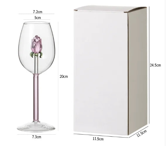 Chien Keng Premium Lead-Free Crystal Wine Glasses 300ml Flute Reusable Wedding Celebrations Handcrafted Elegant Transparent Pink