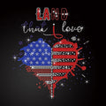 Manufacturer 4Th of July Rhinestone Transfer Rhinestone Iron on Custom