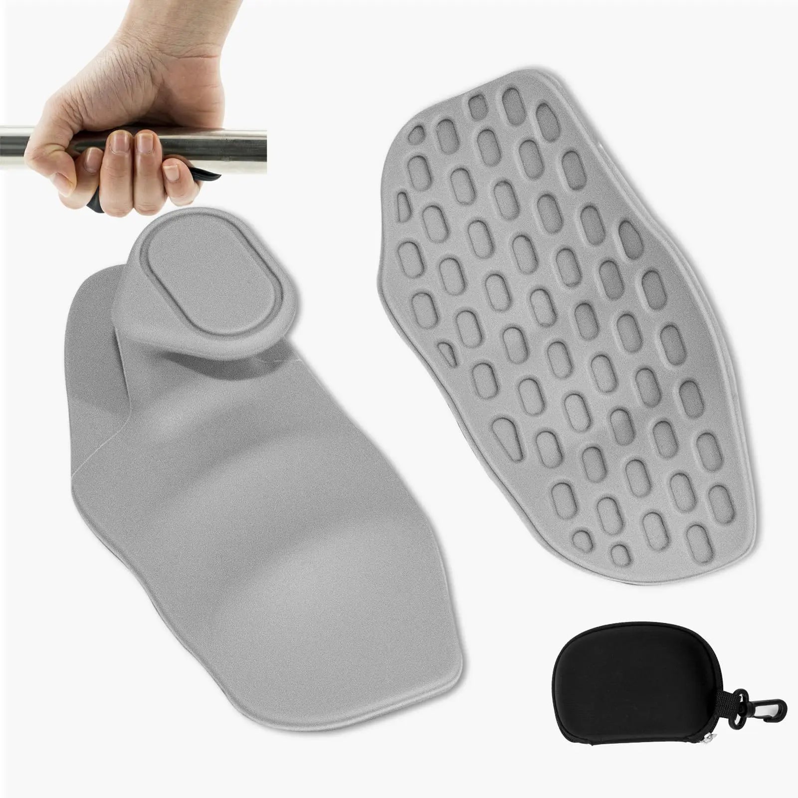 Rubber Gym Grips Fingerless Gloves Workout Grip Crosstraining Hand Palm Protection Weight Lifting for Bodybuilding Deadlifts