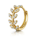 CANNER New Style Statement 18k Gold Plated Vine Leaf Shaped S925 Sterling Silver Huggie Hoop Earring Fashion Jewelry for Party