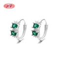 Fine Green Crystal Zirconia Jewellery Earrings Sterling 925 Silver Wholesale Unique Huggies Earrings for Women
