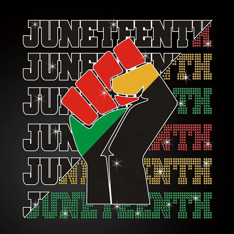 Hot Sales Juneteenth Heat Transfer Rhinestone Transfer Design for Fabric