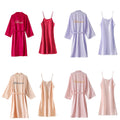 Oem Custom logo Design with Pure Silk Embroidered Dressing Gown Bride Bridesmaids Dressing Gown Wedding Nightgown MegaBDM