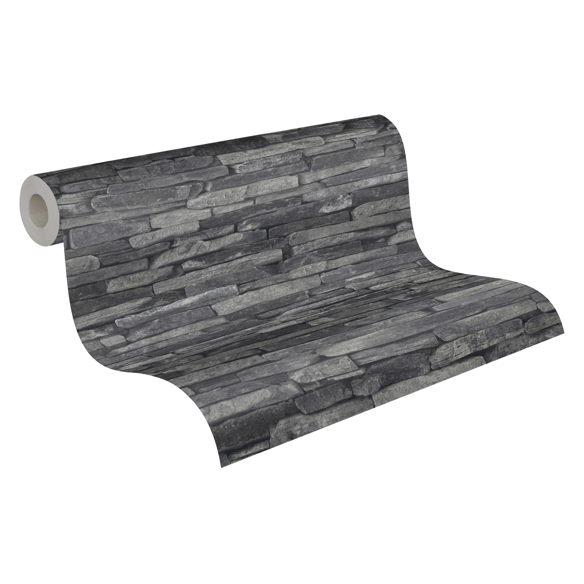 Germany-Made Modern Brick Wallpaper Rolls Stone Grey Black Non-Woven Vinyl 1005x053m Moisture-Proof Hotel Kitchen Living Room