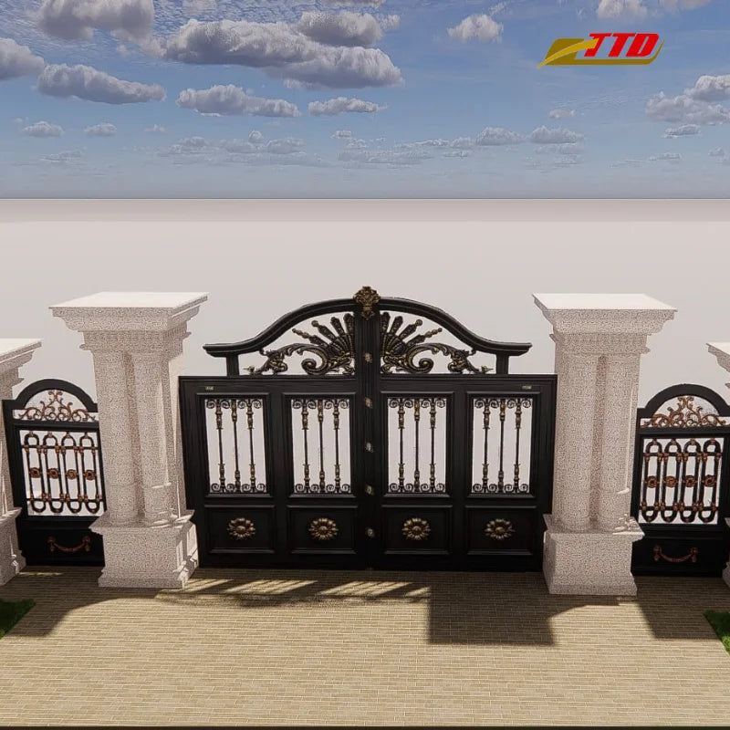 Elegant Main Gate Design Ideas Stunning Wrought Iron and Stainless Steel Eco-Friendly 3D Modeling for Modern and Classic Homes