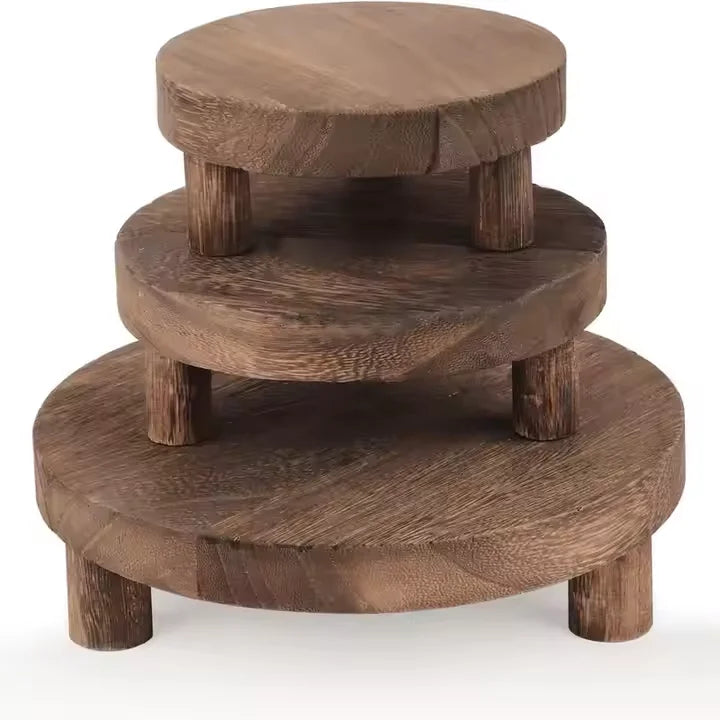 Handmade Wooden Display Stand - Vintage Style Riser Base for Tabletop Decor