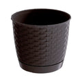 RATOLLA ROUND 1.2L. flower pot dimensions (mm) 145x145x127 dark ochre color