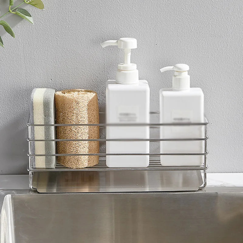 Supplies Household Items Metal Stand Accessory Stainless Steel Organizer Sink Kitchen Storage Rack