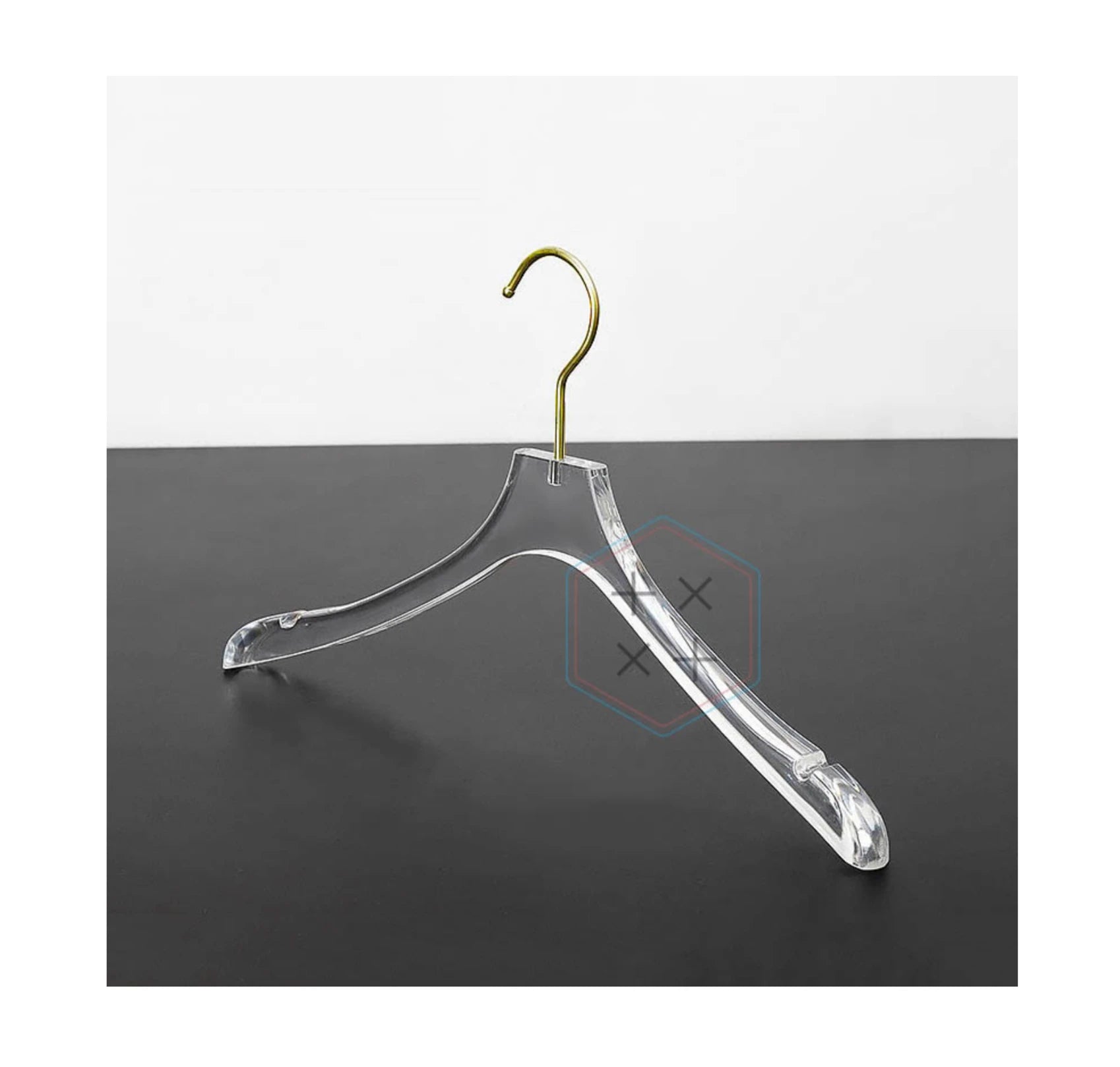 AS 38CM 42CM Custom Logo Wholesale Clear Acrylic Clothing Hangers for Garment Store