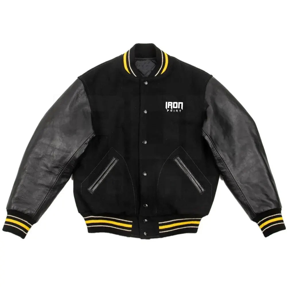 Wholesale Premium Quality Men's Letterman Winter Jacket Stand Collar with Front Logo Premium Clothing