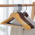 High Quality Custom Wooden Hangers for Suit Shirts for Bathroom and Living Room Wholesale Clothing Store Essential