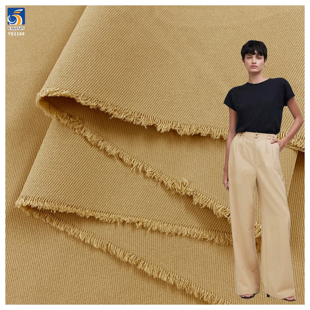 YX1168 Cheap 280gsm 100% Polyester Woven Khaki Twill Fabric for Pants Shirts Overalls Dresses Poly Coarse Twill Fabrics