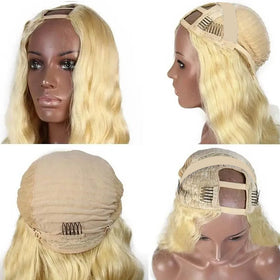 CLJhair Long U Part Wig Blonde Body Wave Wig Made of Brazilian Human Hair