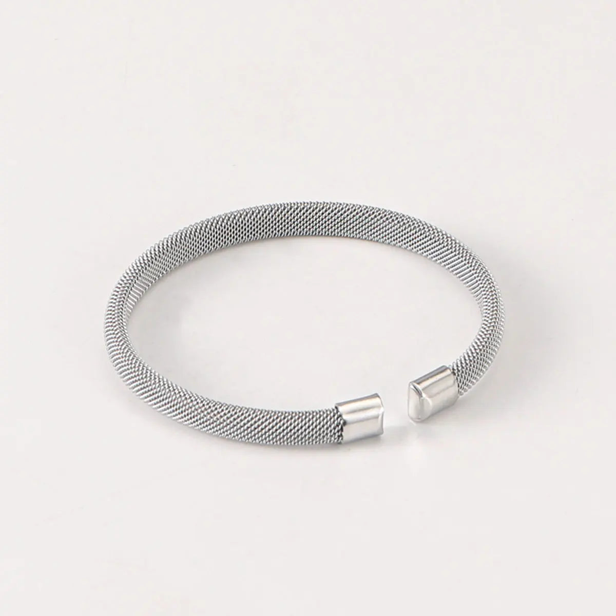Fashion Men's Stainless Steel Braided C-shaped Bracelet Simple Mesh Waterproof Stainless Steel Open Bracelet