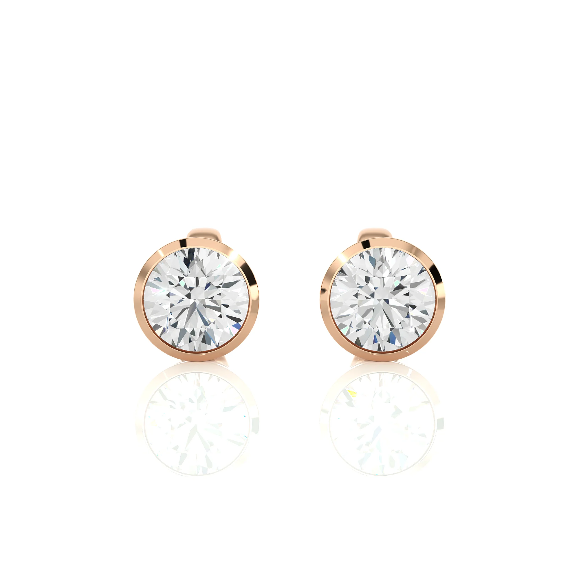 Wholesale 14K Solid Gold Classic Stud Earrings Princess Cut Lab Grown Filled 1.18ct Vvs1 IGI Certified 14K Gold Plated for Women