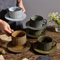 Wholesale Handmade Vintage Glaze Pottery Teacup Porcelain Coffee Mug Stoneware Ceramic Tea Cups and Saucer Set