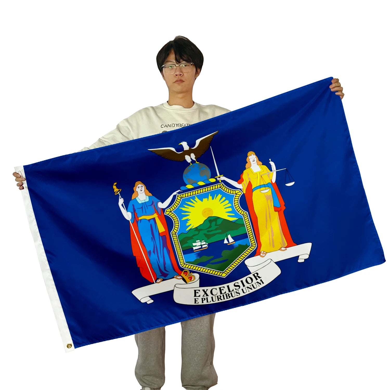 Custom 100% Polyester 3*5FT New York for State Flag for American Election Promotional Digital Printing Product