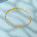 CANNER 2023 Simple Ins Style S925 Sterling Silver 18k Gold-Plated Figaro Chain Minimalist Byzantina Bracelet for Women Jewelry