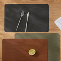 Black Woven Faux Leather Heat Resistant Placemats Set Heat Resistant Anti Slip Dining Table Place Mats for Indoor & Outdoor Use