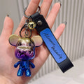 Cartoon Chameleon Bear Creative Waterproof Alloy Keychain Promotional Cute Trend Car Couple Keyring Acrylic Teddy Bear Bag