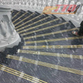 High-Traffic Areas Luxury Interiors! Non-Slip Brass T10 Molding Grooved Design for Maximum Grip Safety Durability! Metal
