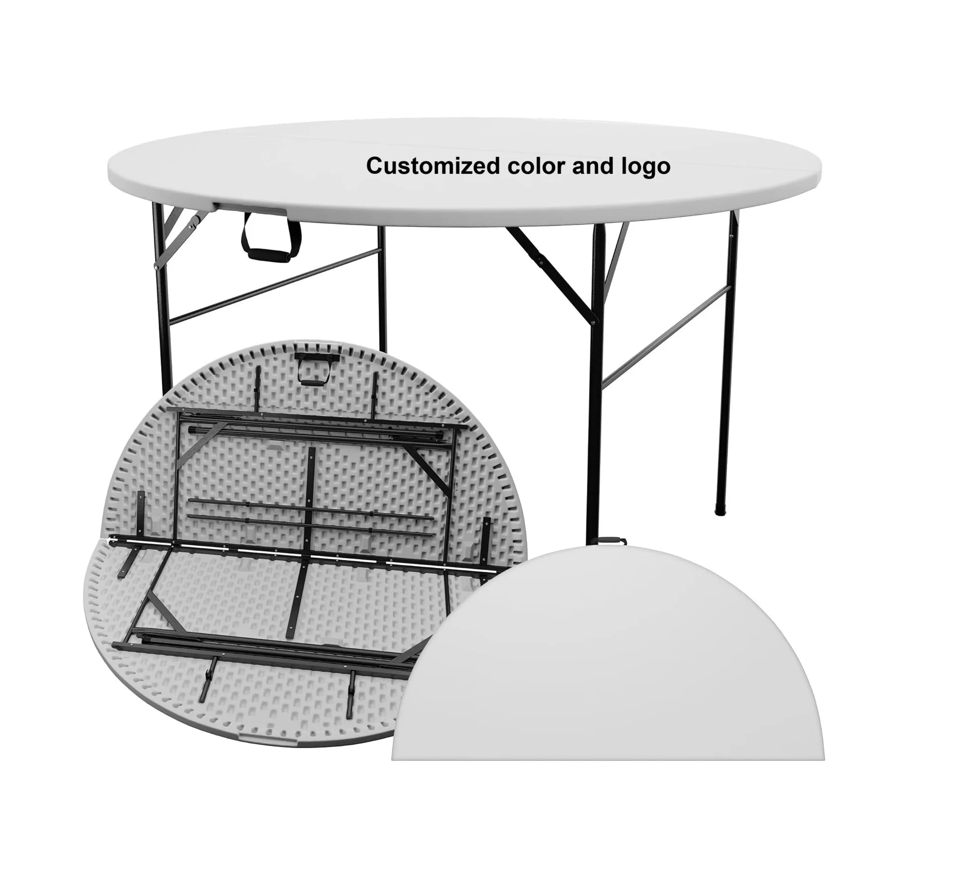 Manufacturers 6FT Portable Foldable Plastic HDPE Round Dining Table with Modern Design for Outdoor Events and Parties