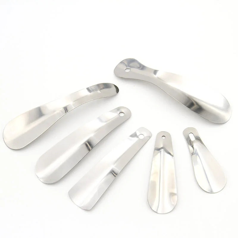 12cm Stainless Steel Shiny Shoe Horn -Straight Portable Small Shoe Puller & Tool for Easy Wear