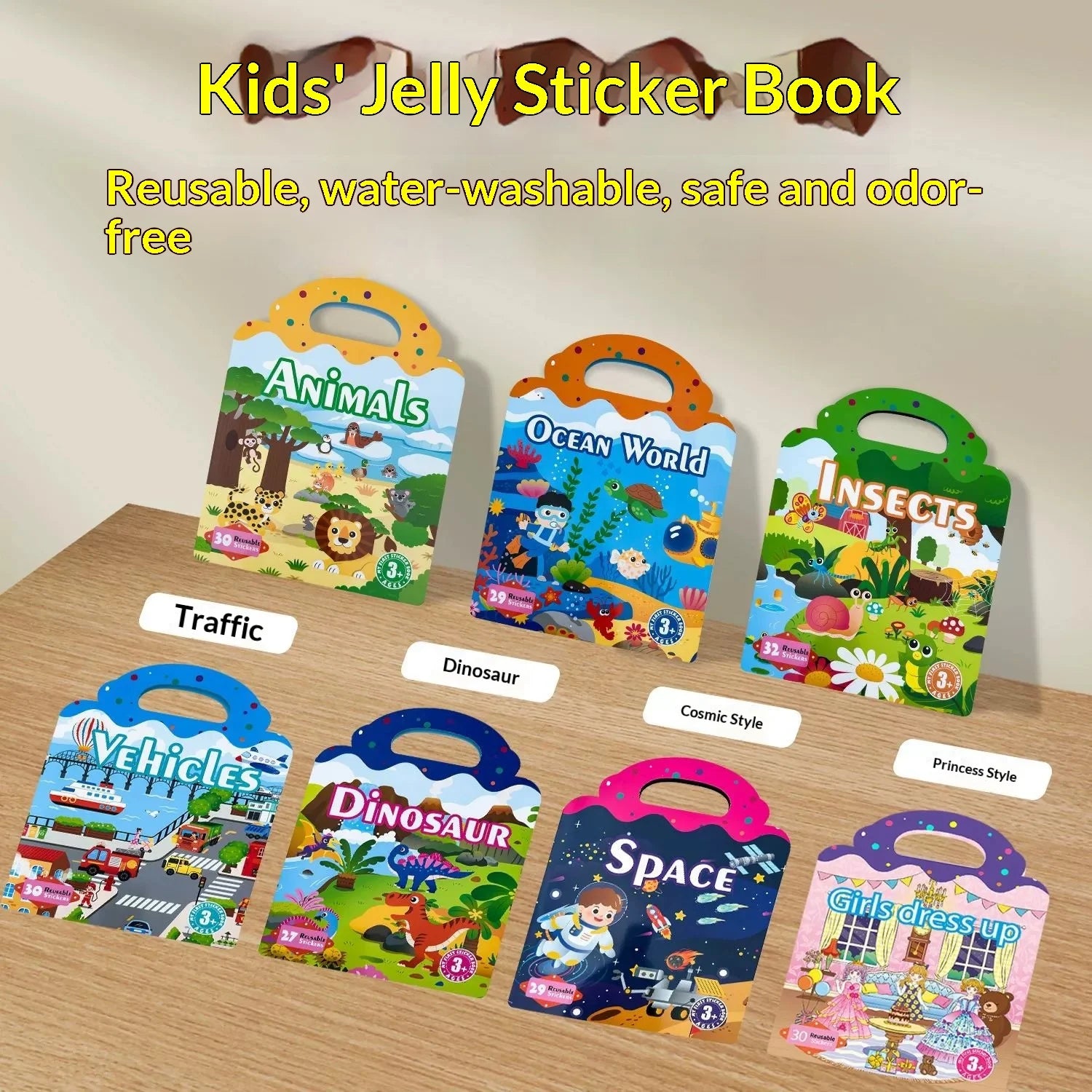 Factory Direct Sales of Jelly Sticker Books for Children Educational and Quiet Jelly Sticker Books Portable Sticker Books
